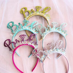 5-pack Bride Sparkly Sequins Bachelorette Multicolor Headband